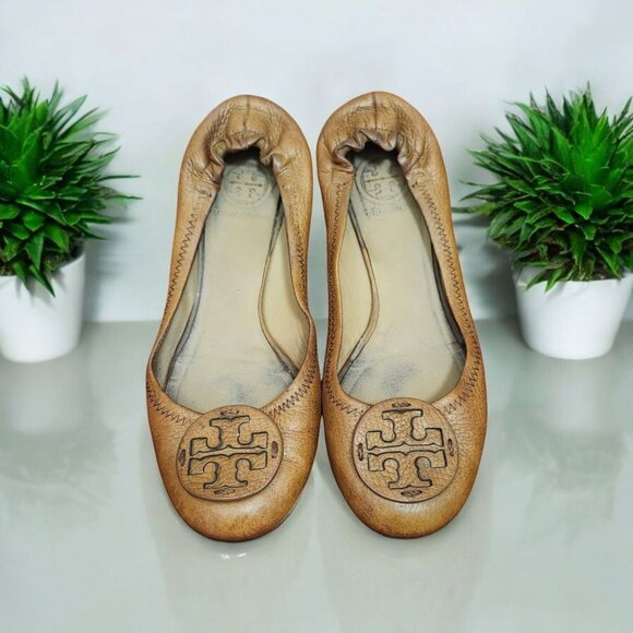 Tory Burch Minnie Ballet Flats- Size 6 Camel color - Picture 1 of 8